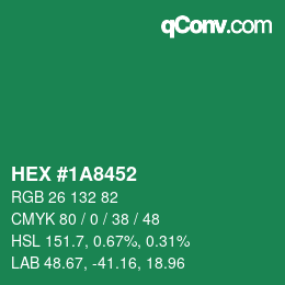 Color code: HEX #1A8452 | qconv.com