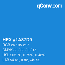 Color code: HEX #1A87D9 | qconv.com