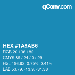 Color code: HEX #1A8AB6 | qconv.com