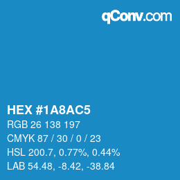 Color code: HEX #1A8AC5 | qconv.com