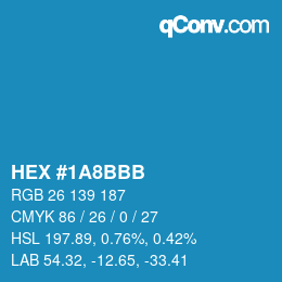 Color code: HEX #1A8BBB | qconv.com