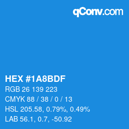Color code: HEX #1A8BDF | qconv.com