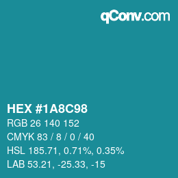 Color code: HEX #1A8C98 | qconv.com