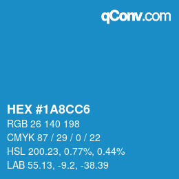 Color code: HEX #1A8CC6 | qconv.com