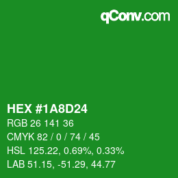 Color code: HEX #1A8D24 | qconv.com