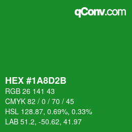 Color code: HEX #1A8D2B | qconv.com