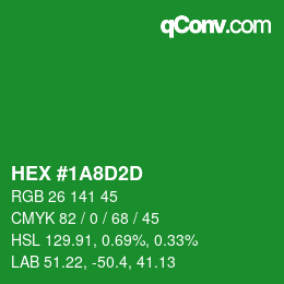 カラーコード: HEX #1A8D2D | qconv.com