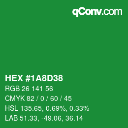 Color code: HEX #1A8D38 | qconv.com