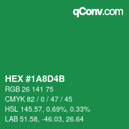 カラーコード: HEX #1A8D4B | qconv.com