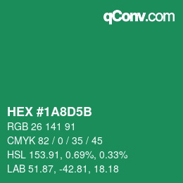 Color code: HEX #1A8D5B | qconv.com