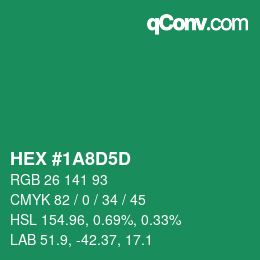 Color code: HEX #1A8D5D | qconv.com