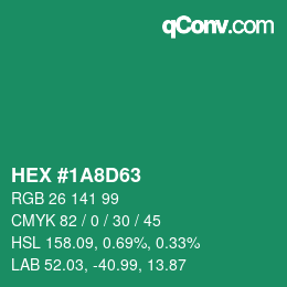 Color code: HEX #1A8D63 | qconv.com