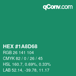 Color code: HEX #1A8D68 | qconv.com