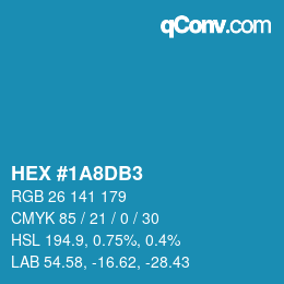 Color code: HEX #1A8DB3 | qconv.com