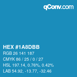 Color code: HEX #1A8DBB | qconv.com