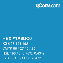 Color code: HEX #1A8DC0 | qconv.com