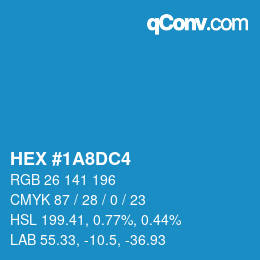 カラーコード: HEX #1A8DC4 | qconv.com