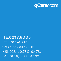 Color code: HEX #1A8DD5 | qconv.com