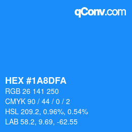 Color code: HEX #1A8DFA | qconv.com