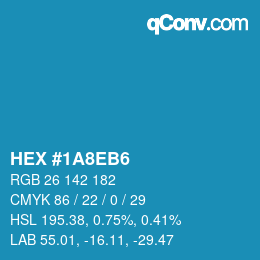 Color code: HEX #1A8EB6 | qconv.com