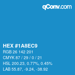 Color code: HEX #1A8EC9 | qconv.com