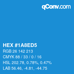 カラーコード: HEX #1A8ED5 | qconv.com