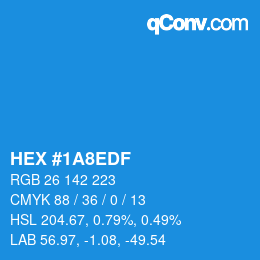 Color code: HEX #1A8EDF | qconv.com