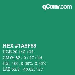 Color code: HEX #1A8F68 | qconv.com