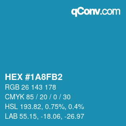 Color code: HEX #1A8FB2 | qconv.com