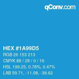Color code: HEX #1A99D5 | qconv.com