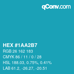 Color code: HEX #1AA2B7 | qconv.com