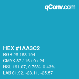 Color code: HEX #1AA3C2 | qconv.com