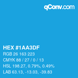 Color code: HEX #1AA3DF | qconv.com