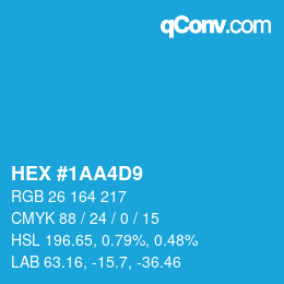カラーコード: HEX #1AA4D9 | qconv.com