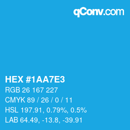Color code: HEX #1AA7E3 | qconv.com