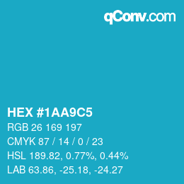 Color code: HEX #1AA9C5 | qconv.com