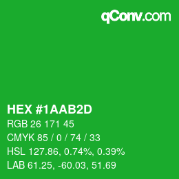 Color code: HEX #1AAB2D | qconv.com