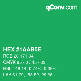 Color code: HEX #1AAB5E | qconv.com