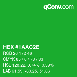 Color code: HEX #1AAC2E | qconv.com