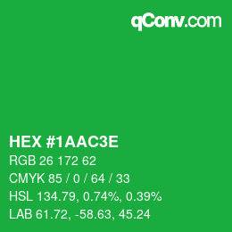 カラーコード: HEX #1AAC3E | qconv.com