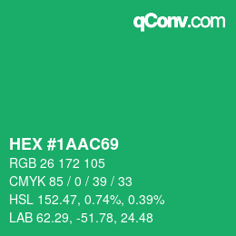 Color code: HEX #1AAC69 | qconv.com