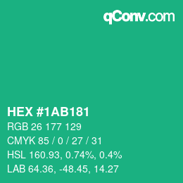 Color code: HEX #1AB181 | qconv.com