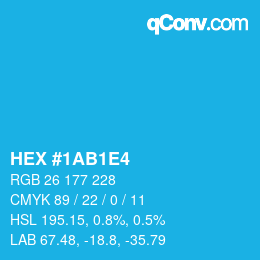 Color code: HEX #1AB1E4 | qconv.com