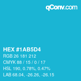 Color code: HEX #1AB5D4 | qconv.com