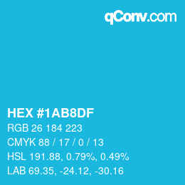 Color code: HEX #1AB8DF | qconv.com