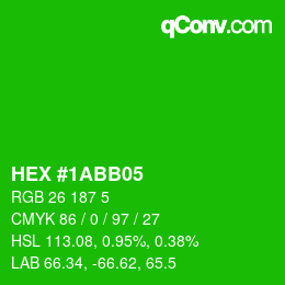 Color code: HEX #1ABB05 | qconv.com