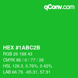 Color code: HEX #1ABC2B | qconv.com