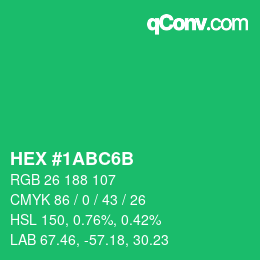 Color code: HEX #1ABC6B | qconv.com