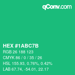 Color code: HEX #1ABC7B | qconv.com