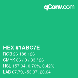 Color code: HEX #1ABC7E | qconv.com
